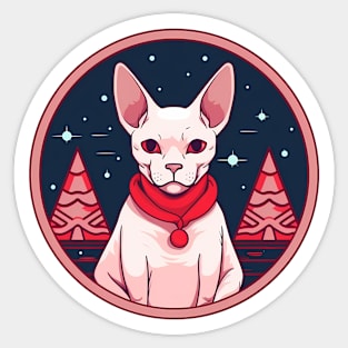 Sphynx Cat Xmas, Love Cats Sticker